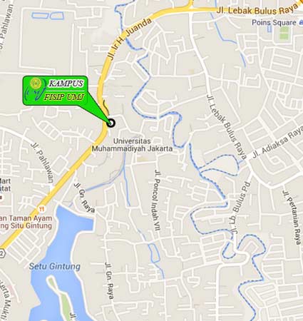 Map Location (Google Map) FISIP UMJ Jakarta Nomor